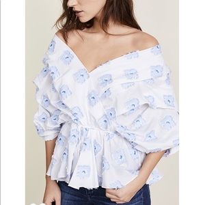 NWT Caroline Constas Marcella black and white top